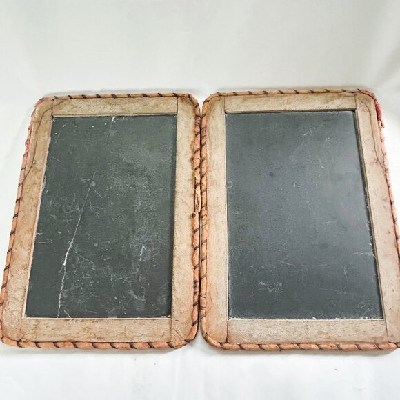 Antique Double Hinged 2 Sided Writing Slate with Wood Frame 1800's - Picture 7 of 12